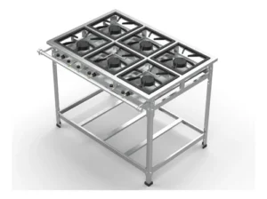 Fogão Industrial Aço Inox 430 Alta Pressão 6 Bocas 6qs