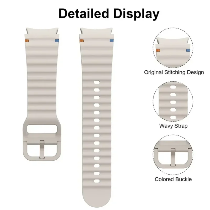 Original Band for Samsung Galaxy watch 7/FE/5 Pro/6/4 classic 44mm 40mm Silicone sport belt bracelet correa Galaxy watch 6 Strap - Imagem 4