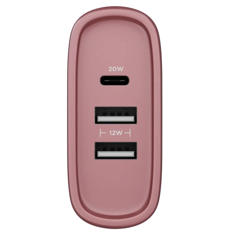 Adaptador de Carga Turbo 2 USB + 1 Tipo-C PD 32W Rose - Imagem 3