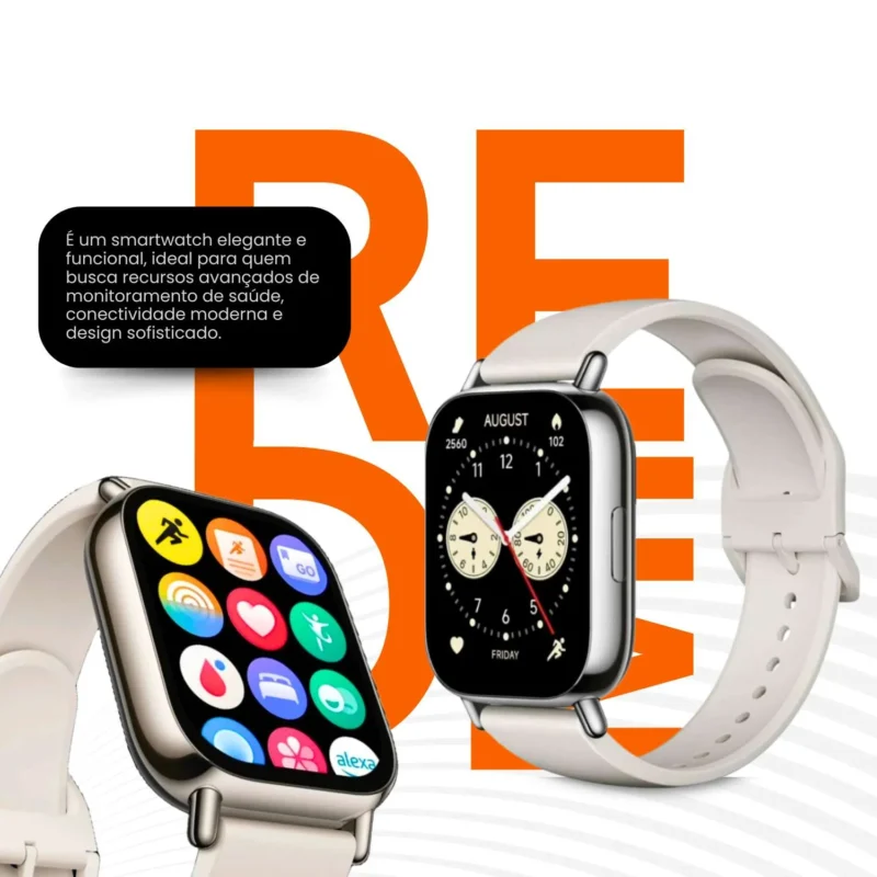 Relógio Inteligente Xiaomi Redmi Watch 5 Lite Amoled 1,96' Em Ouro Claro - Imagem 7
