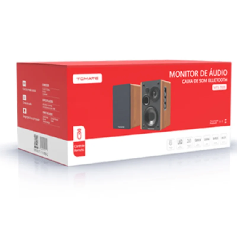 Caixa Som Alto-falante Tomate Com Bluetooth Madeira Mts-2026 - Imagem 3