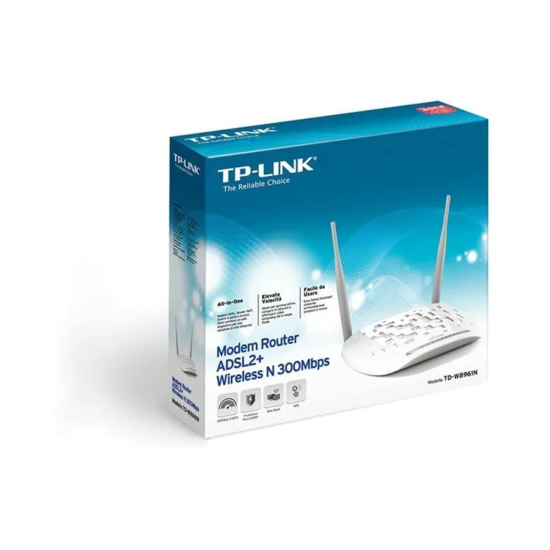 Roteador Modem TP-Link Wireless 300Mbps Splitter ADSL2 - Imagem 4