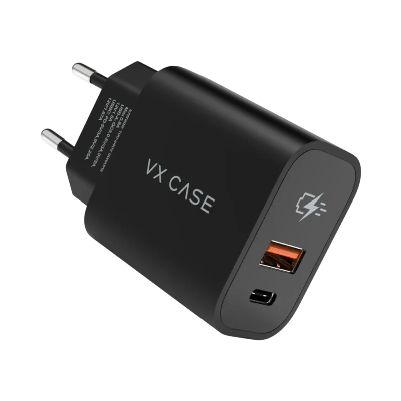 Adaptador de Carga 1 USB 1 Type C VX Case - Preto
