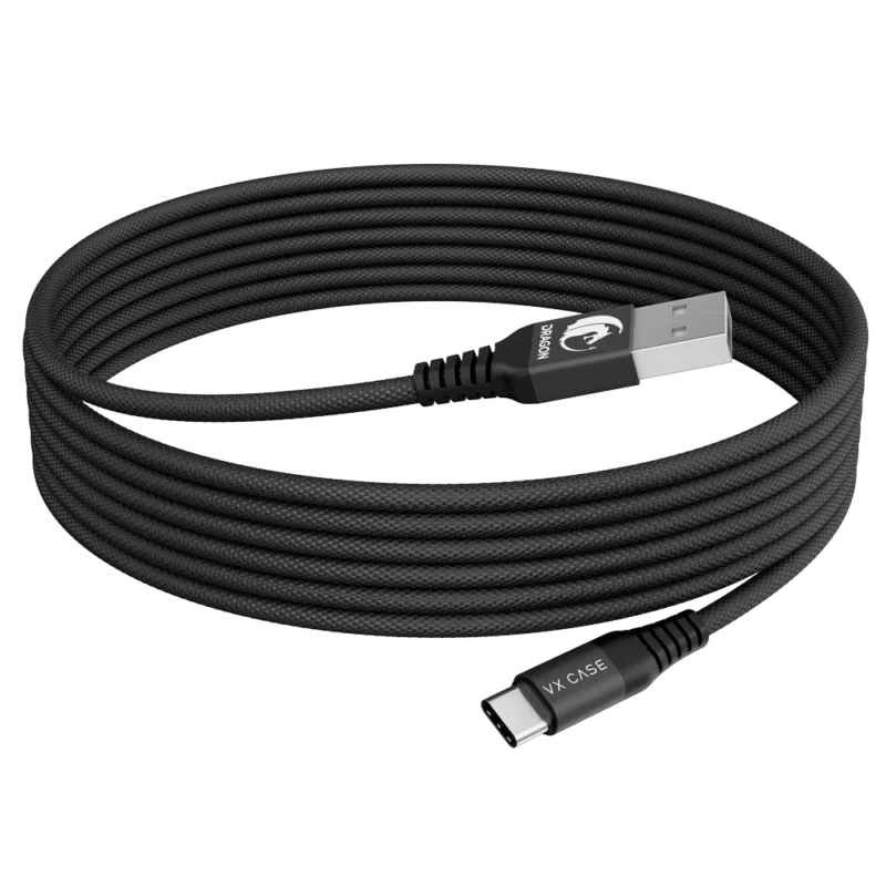 Cabo USB Type-C Dragon 3 Metros VX Case Preto