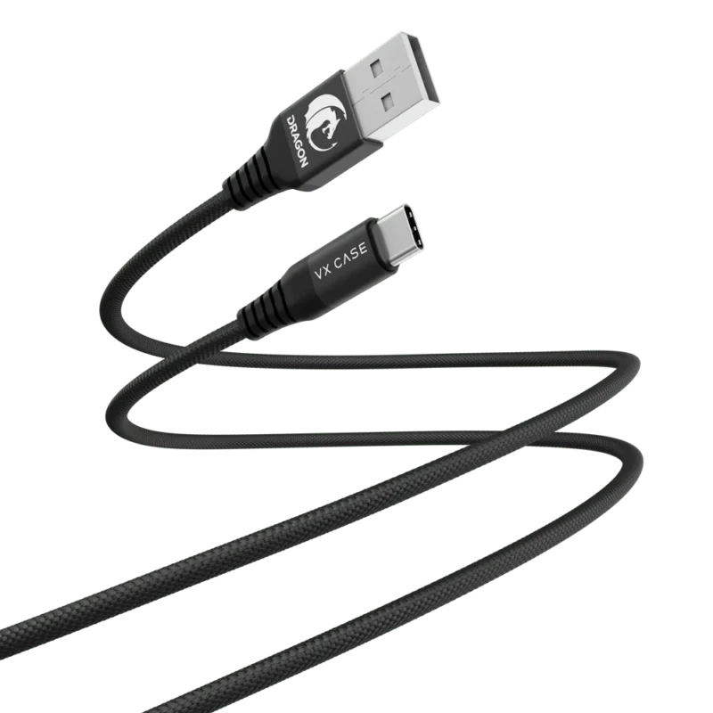 Cabo USB Type-C Dragon 3 Metros VX Case Preto - Imagem 3