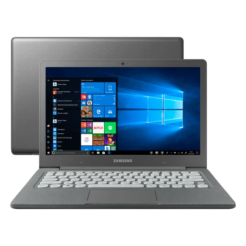 Notebook Usado Samsung Flash F30 Intel Celeron, 4GB RAM, SSD 64GB Tela 13,3" Grafite
