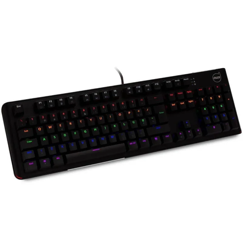 Teclado Gamer DAZZ Mecânico Predator LED RGB ABNT2