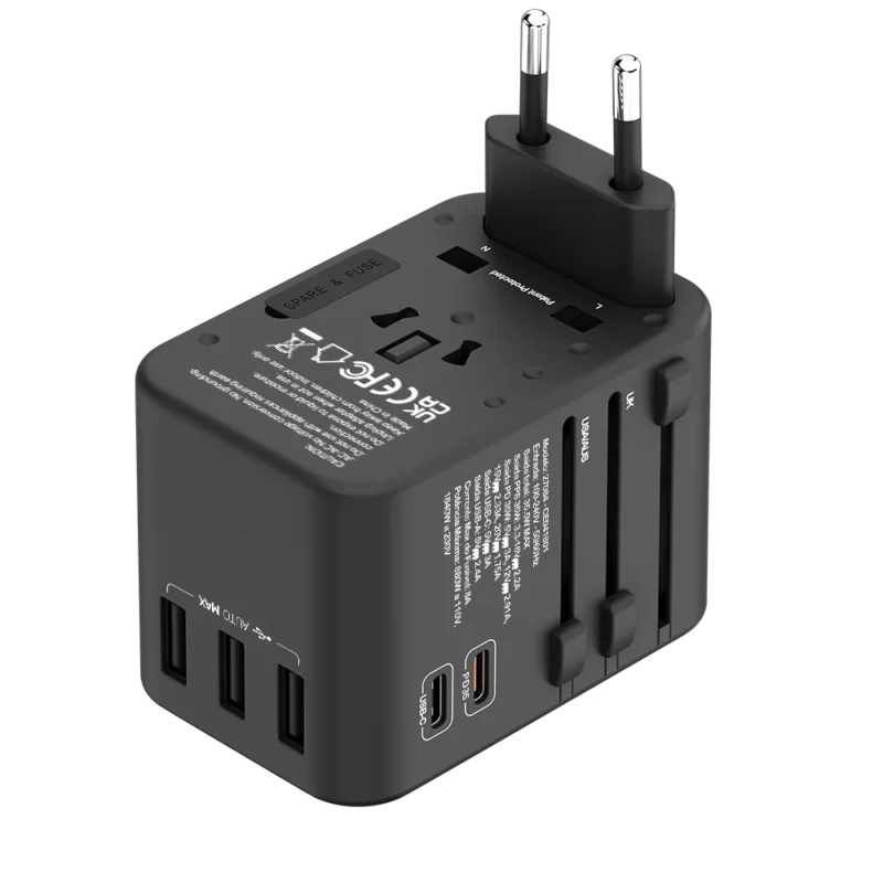 Adaptador Universal de tomadas 3 USB e 2 Type-C - Imagem 5