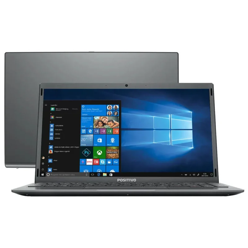 Notebook Usado Positivo Motion Gray Q4128C Intel Atom X5 4GB RAM SSD 120GB Tela 14" HD Windows 10