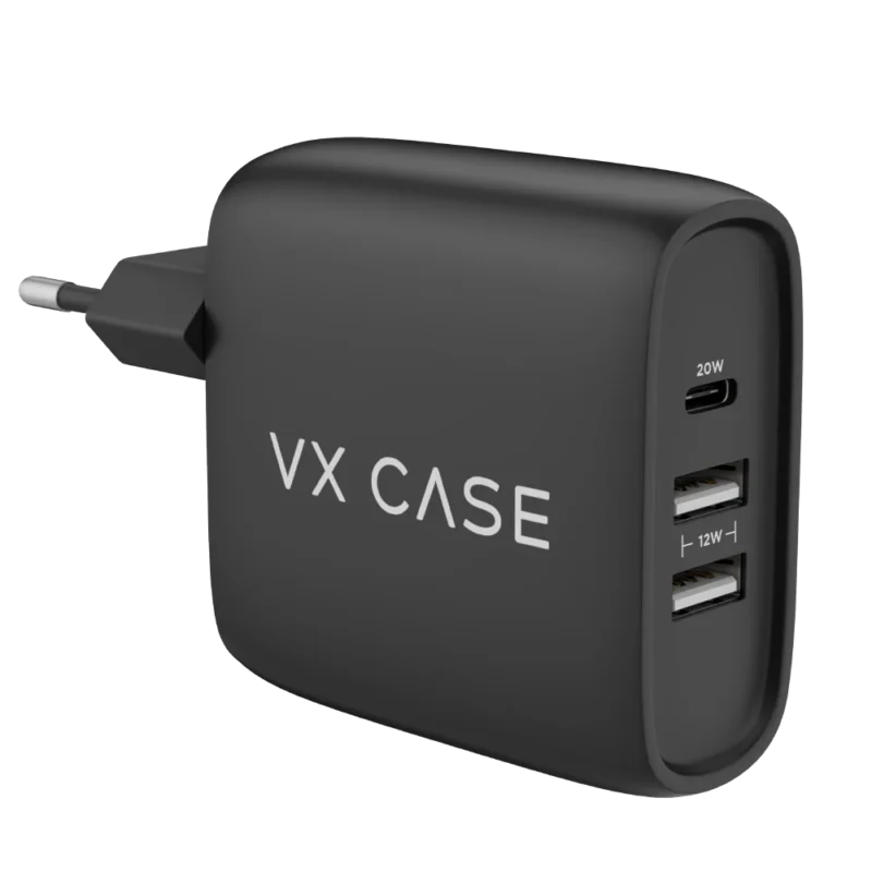 Adaptador de Carga Turbo 2 USB + 1 Tipo-C PD 32W Preto Fosco - Imagem 2
