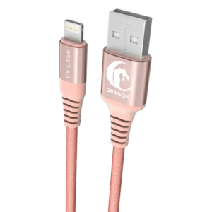 Cabo para iPhone/iPad USB Lightning MFI Dragon 1,20m VX Case Rosê