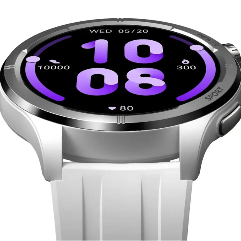 Relógio Smartwatch Haylou Solar Neo Monitor Saúde Silver Caixa Branco Pulseira Cinza Bisel Branco Desenho Da Pulseira Mesh - Imagem 5
