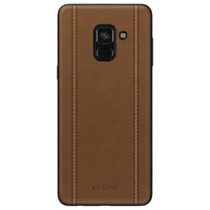 Capa Leather Stripes para Galaxy A8 (2018) - Couro Marrom