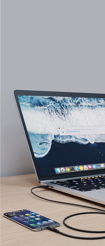 Cabo Micro USB BeVX transferência de dados e carregamento em um macbook