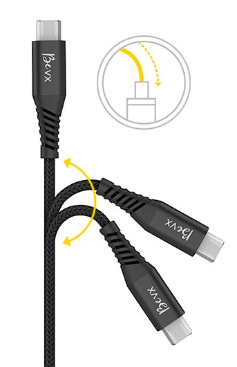 proteção e resistência cabo micro usb bevx