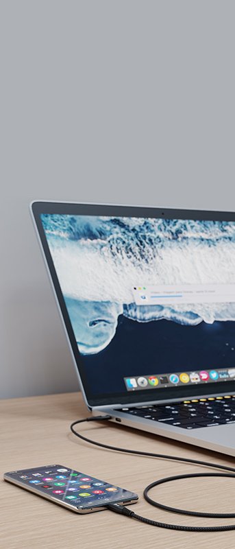 Cabo Type-C BeVX transferência de dados e carregamento em um macbook