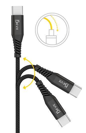 proteção e resistência cabo Type-C bevx