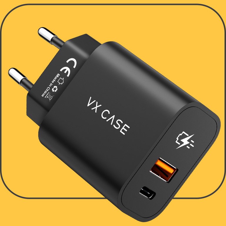 Adaptador de Carga 1 USB 1 Type C VX Case - Preto