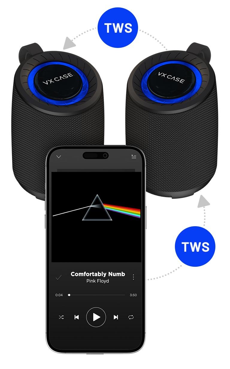 Caixa de Som Boom conectividade TWS. conectar com duas ou mais caixas de Som Boom