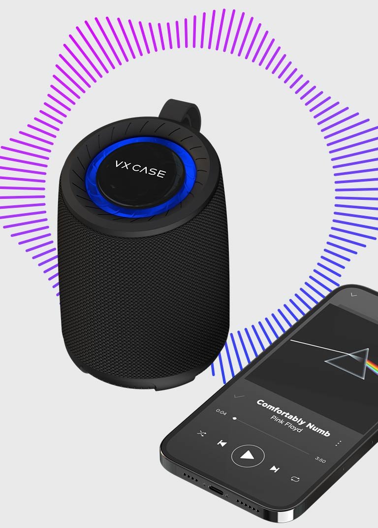 Caixa de Som Boom conectada ao smartphone