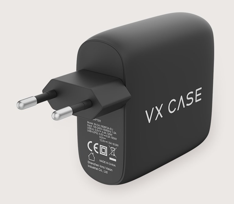 Carregador moderno Design moderno e futurista do Carregador Turbo VX Case 32W preto fosco