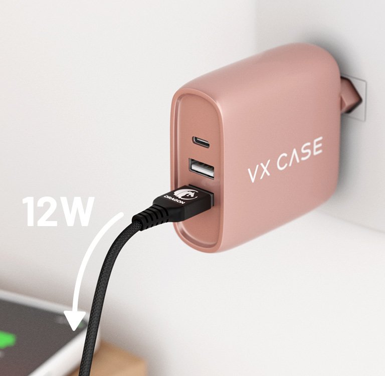 Carregador Turbo VX Case entrada USB-A transmite a amperagem suficiente de acordo com o disponíveis de forma inteligente